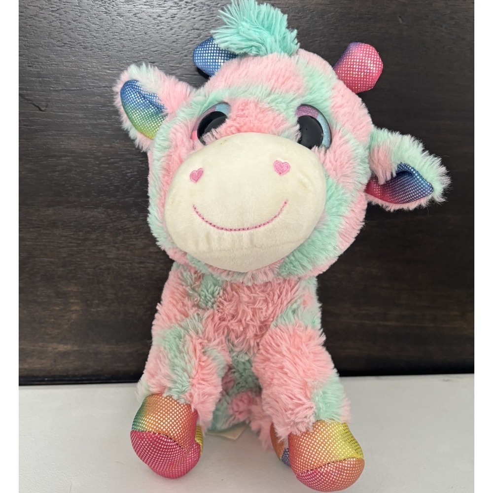 Hug Fun Colorful Giraffe 6 Inch Plush Soft Toy Stuffed Animal Pastel
